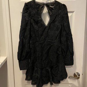 BLACK ROSE RUFFLE DRESS